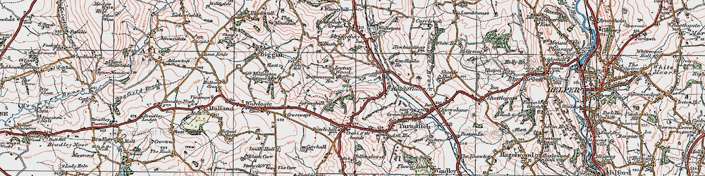 Old map of Ireton Wood in 1921