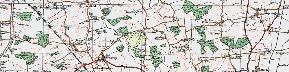 Old map of Irnham in 1922