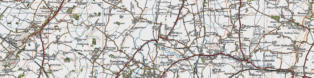 Old map of Iron Acton in 1919