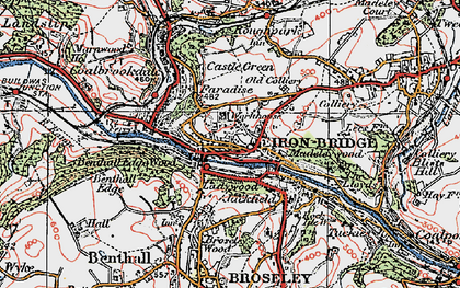 Old map of Ironbridge in 1921