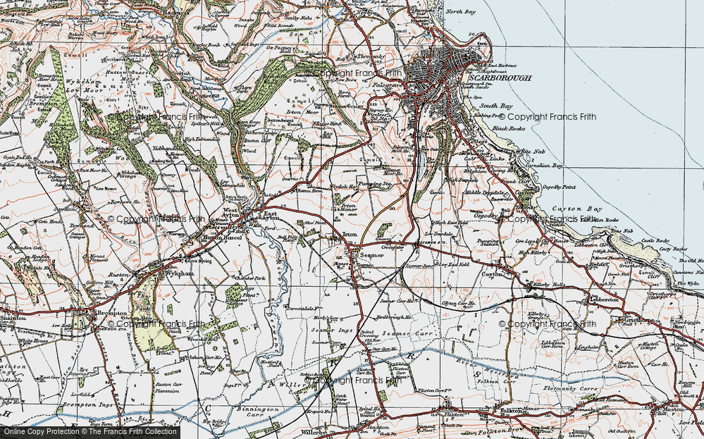 Old Map of Historic Map covering Bull Piece Plantn in 1925