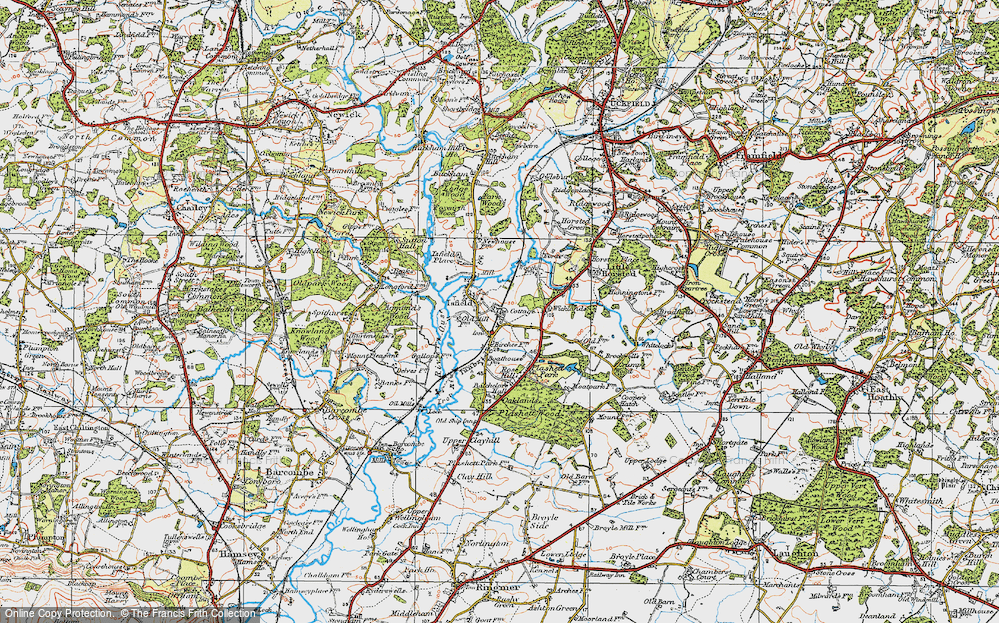 Old Map of Isfield, 1920 in 1920