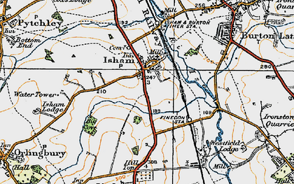 Old map of Isham in 1919