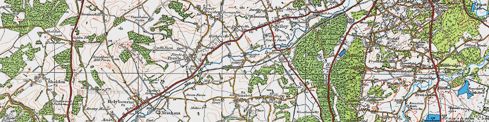 Old map of Isington in 1919