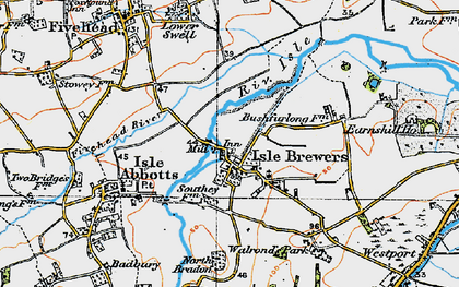 Old map of Isle Brewers in 1919