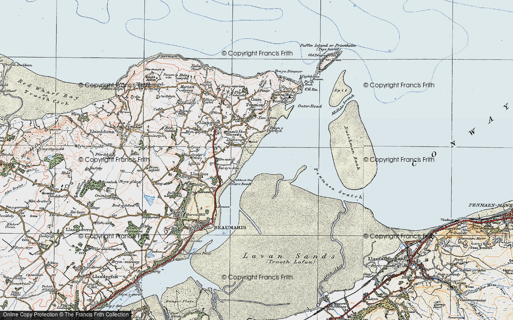 Old Map of isle of anglesey coastal path, 1922 in 1922