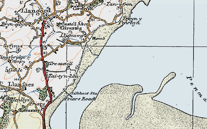 Old map of isle of anglesey coastal path in 1922