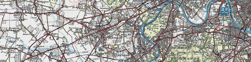 Old map of Isleworth in 1920