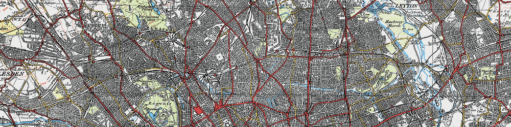 Old map of Islington in 1920