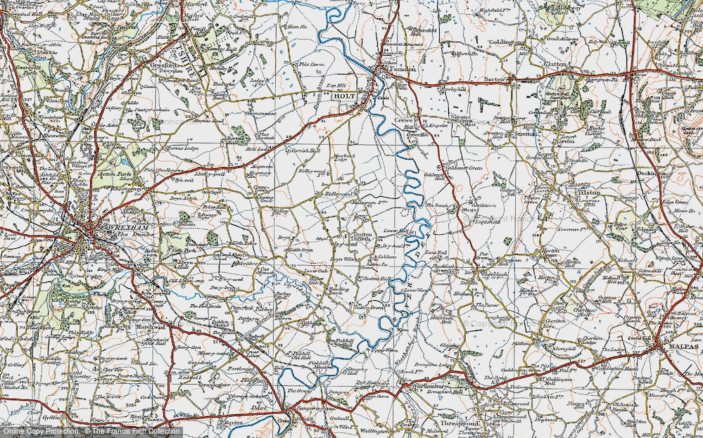 Old Map of Isycoed, 1921 in 1921