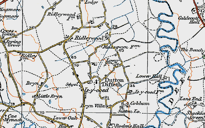Old map of Isycoed in 1921
