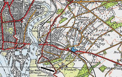 Old map of Itchen in 1919