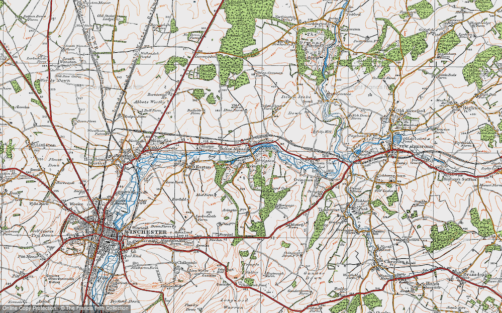 Old Map of Itchen Abbas, 1919 in 1919