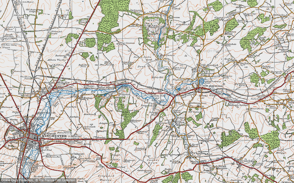 Old Map of Itchen Stoke, 1919 in 1919