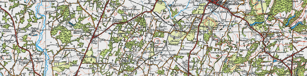 Old map of Itchingfield in 1920