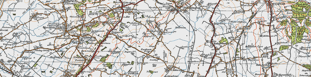 Old map of Itchington in 1919