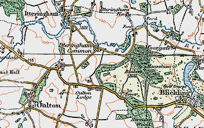Old map of Itteringham Common in 1922