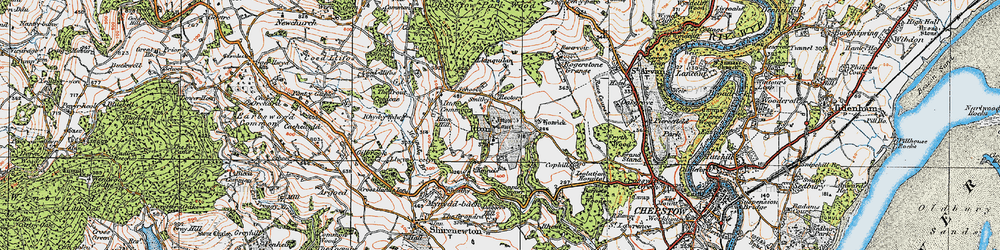 Old map of Itton in 1919