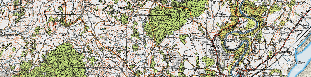 Old map of Itton Common in 1919