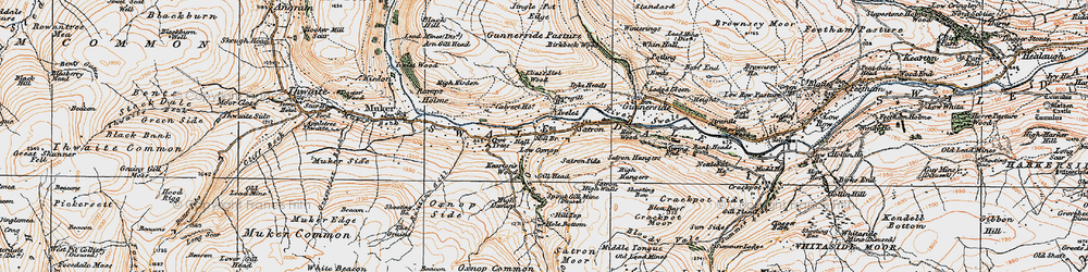 Old map of Ivelet in 1925