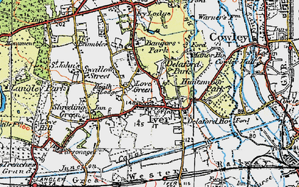 Old map of Moorwards in 1920