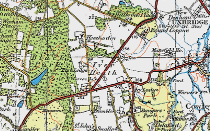 Old map of Black Park Country Park in 1920