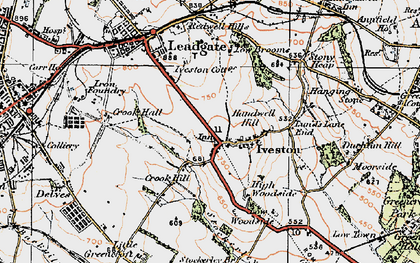 Old map of Iveston in 1925
