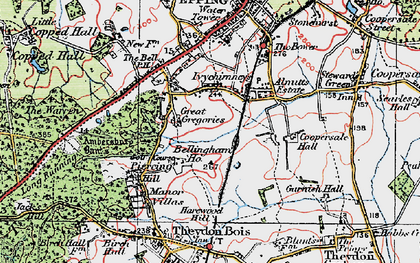 Old map of Ivy Chimneys in 1920