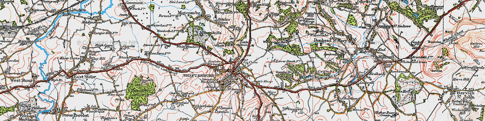 Old map of Ivy Cross in 1919