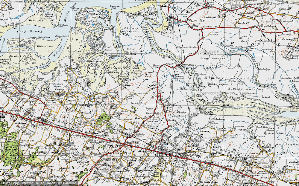 Old Map of Iwade, 1921 in 1921