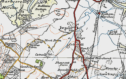 Old map of Iwade in 1921