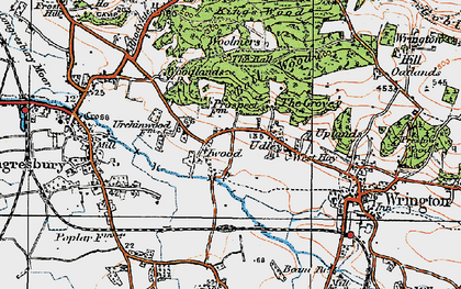 Old map of Urchinwood Manor in 1919