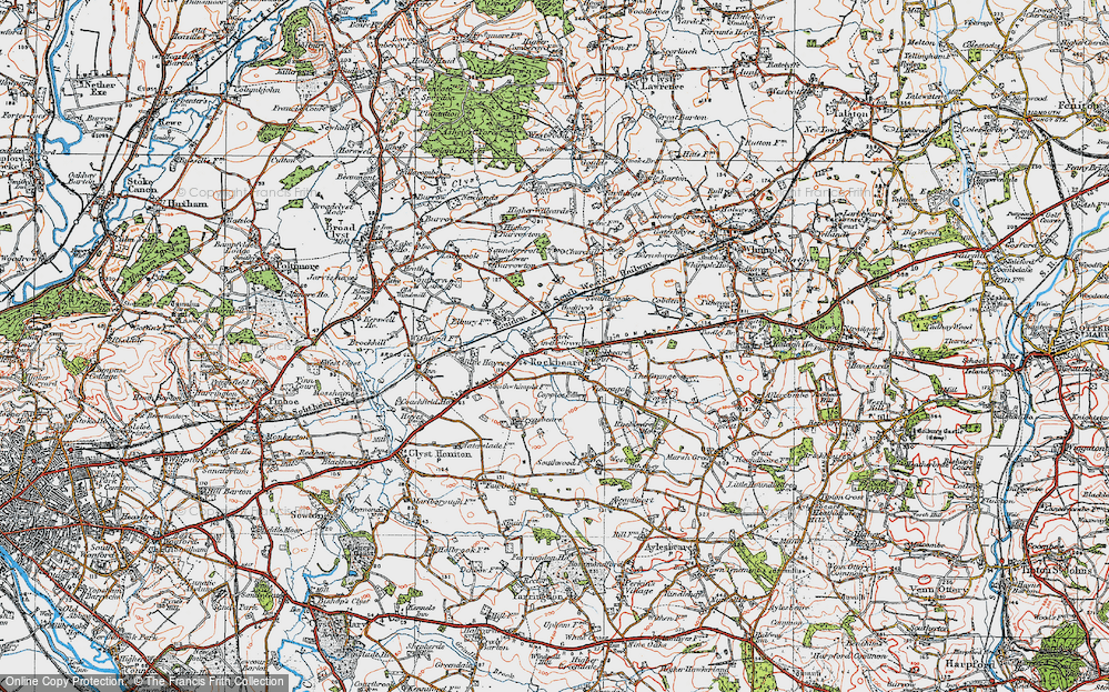 Old Map of Jack-in-the-Green, 1919 in 1919