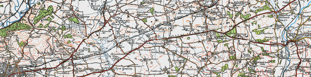Old map of Jack-in-the-Green in 1919