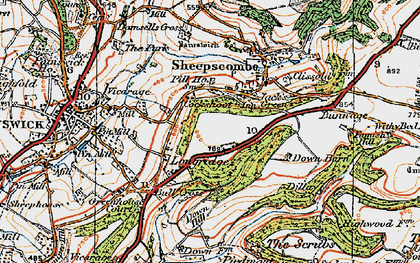 Old map of Painswick Lodge in 1919