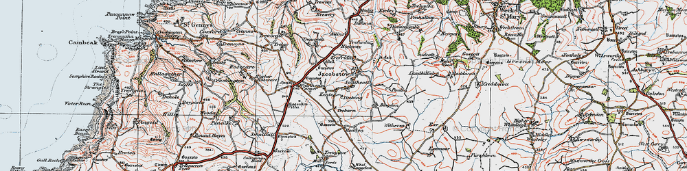 Old map of Witheven in 1919