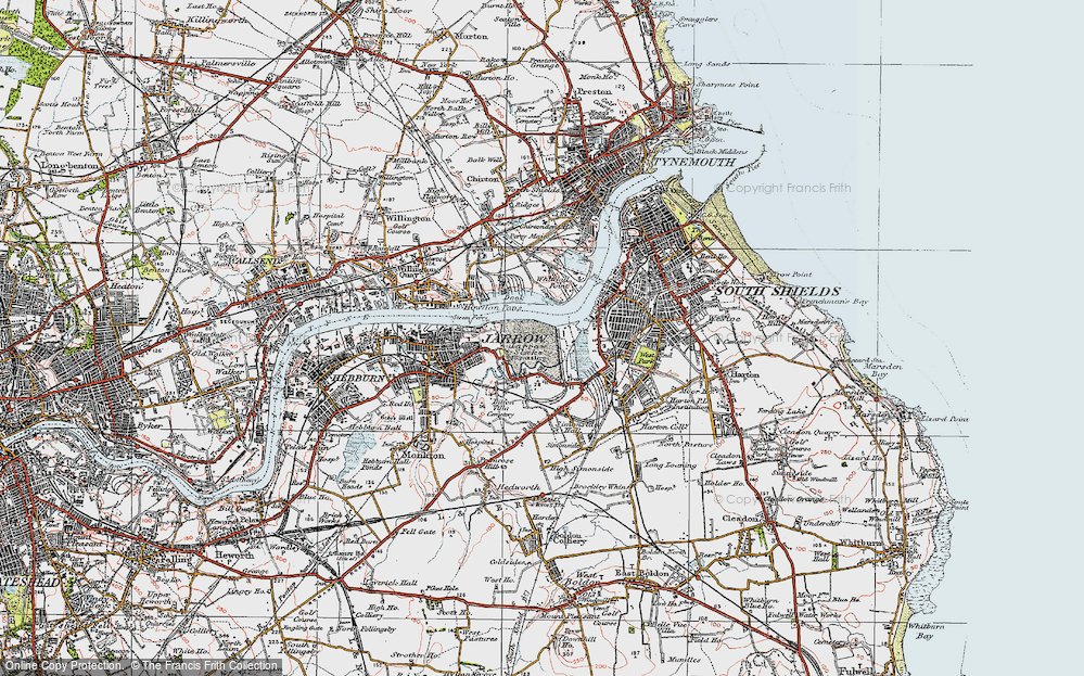 Old Map of Jarrow, 1925 in 1925