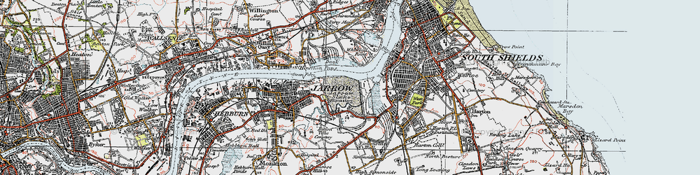 Old map of Jarrow in 1925