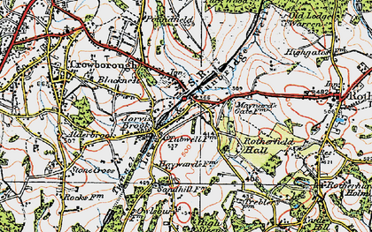 Old map of Jarvis Brook in 1920