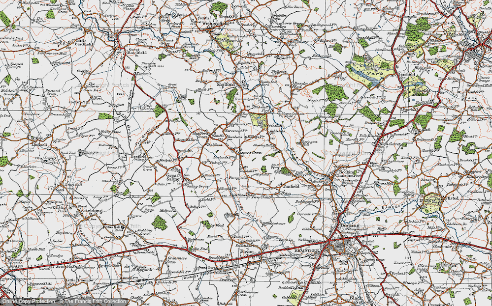 Old Map of Jasper's Green, 1921 in 1921