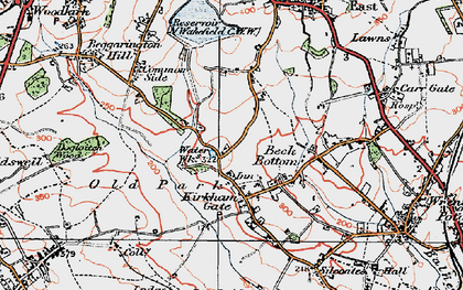 Old map of Jaw Hill in 1925