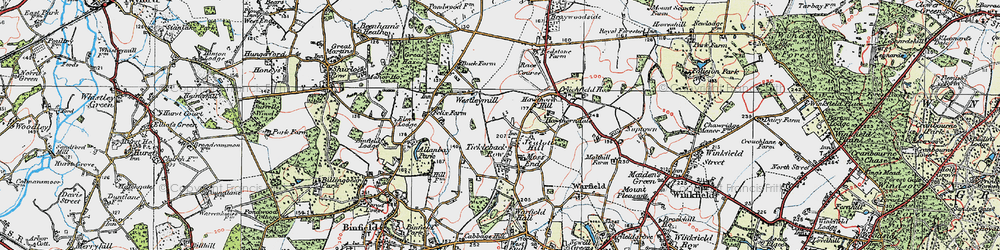 Old map of Jealott's Hill in 1919