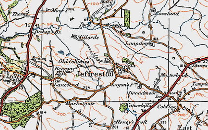 Old map of Jeffreyston in 1922