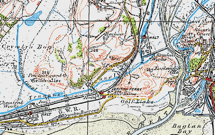 Old map of Crymlyn Burrows in 1923