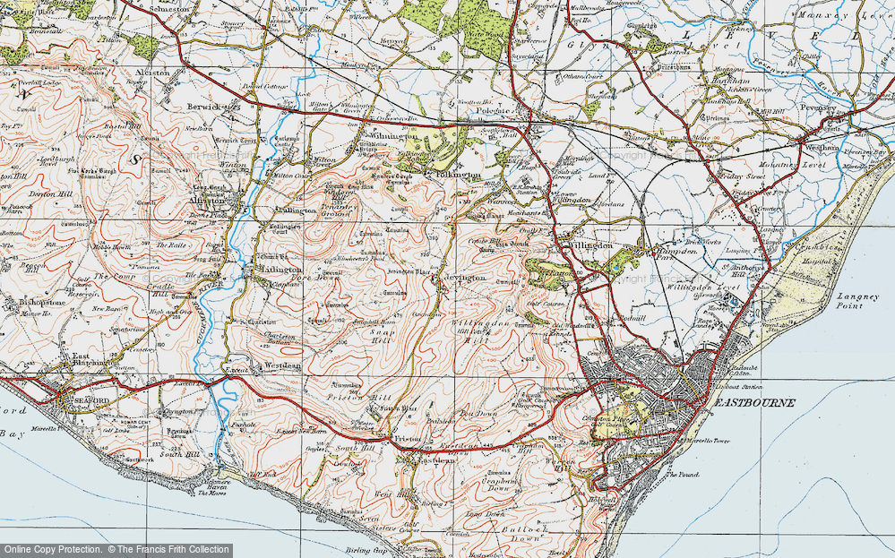 Old Map of Jevington, 1920 in 1920