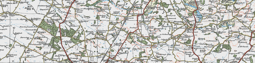 Old map of Jodrell Bank in 1923