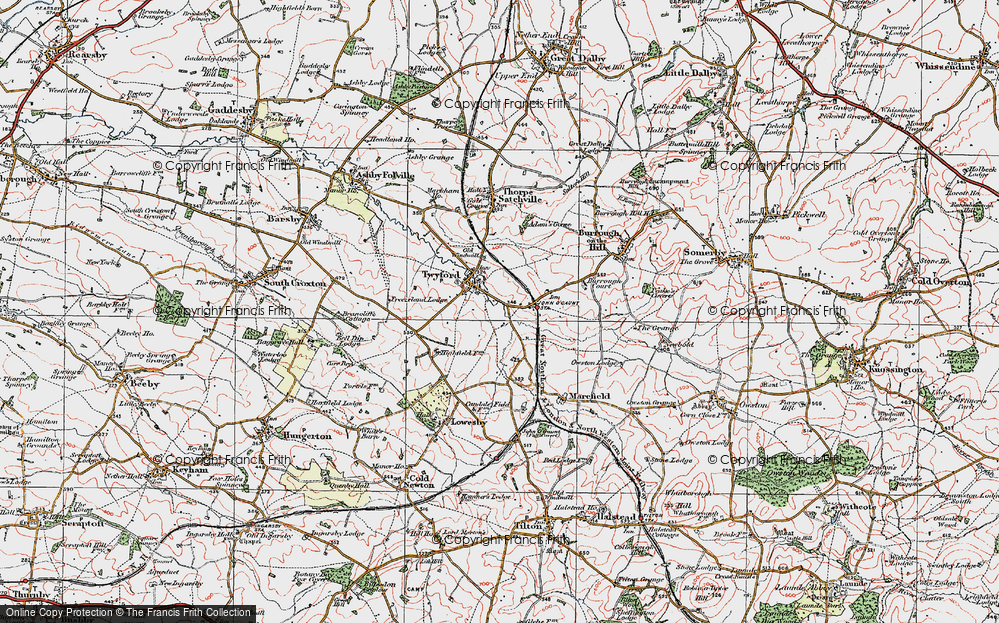 Old Map of John O'Gaunt, 1921 in 1921