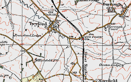 Old map of John O'Gaunt in 1921