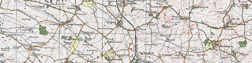 Old map of John O'Gaunt in 1921