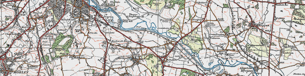 Old map of John O'Gaunts in 1925